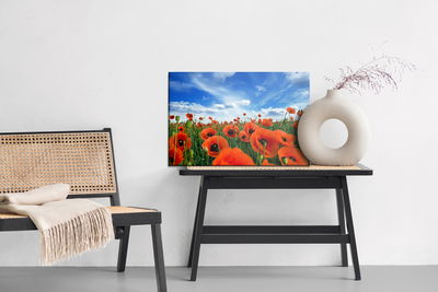Ljuddämpande tavla - Blooming poppies in a meadow