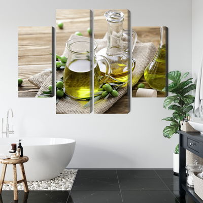 Ljuddämpande tavla - Olive oil with green olives