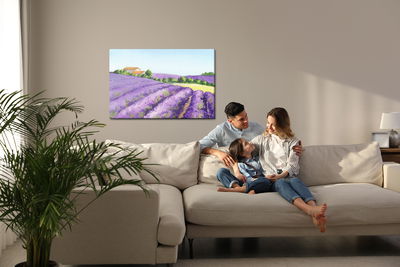 Ljuddämpande tavla - Lavender field painted