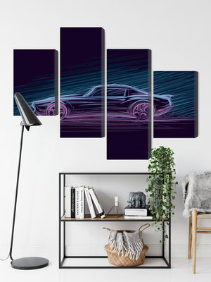 Ljuddämpande tavla - Neon muscle car