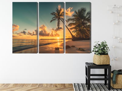 Ljuddämpande tavla - Sunset on the dominican beach