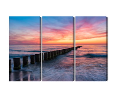 Ljuddämpande tavla - The baltic sea with wooden