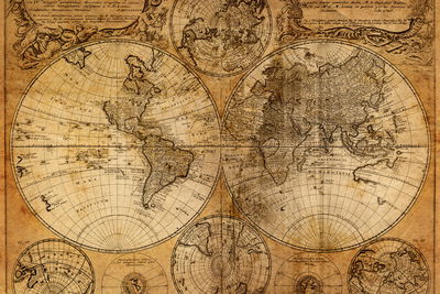 Ljuddämpande tavla - Old world map from 18th