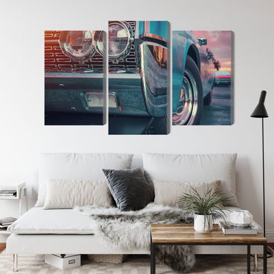 Ljuddämpande tavla - Retro style cars