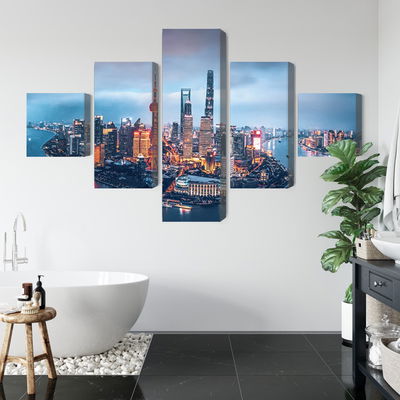 Ljuddämpande tavla - Shanghai panorama at night
