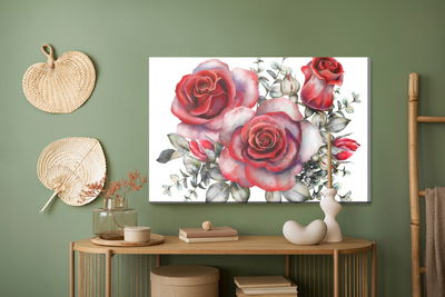 Ljuddämpande tavla - Red roses painted