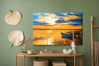 Ljuddämpande tavla - Colorful sunset over