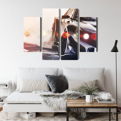 Ljuddämpande tavla - Black drifting 3d car