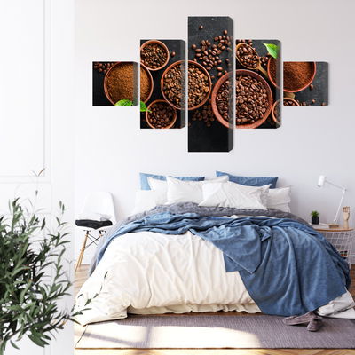 Ljuddämpande tavla - Ground coffee and beans