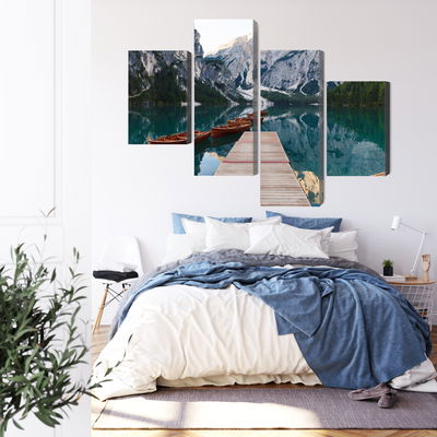 Ljuddämpande tavla - Lake braies in Italy