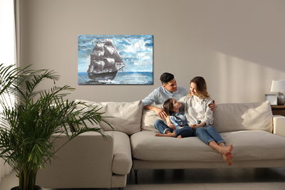 Ljuddämpande tavla - Pirate ship in the sea