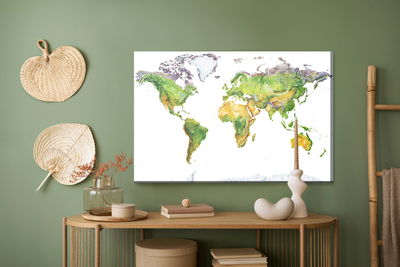 Ljuddämpande tavla - Physical map of the world