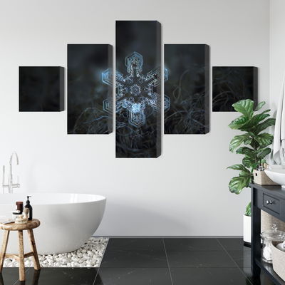 Ljuddämpande tavla - Snow flake in 3d macro scale