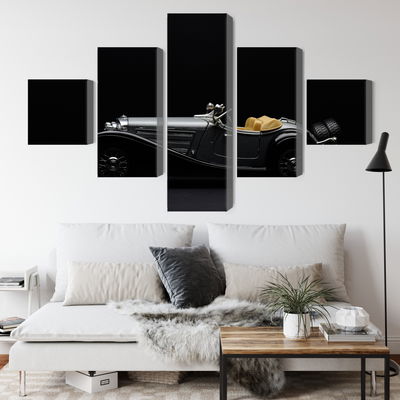 Ljuddämpande tavla - Historic car on dark tees