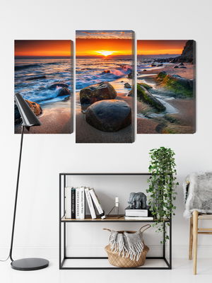 Ljuddämpande tavla - 3d beach sunset