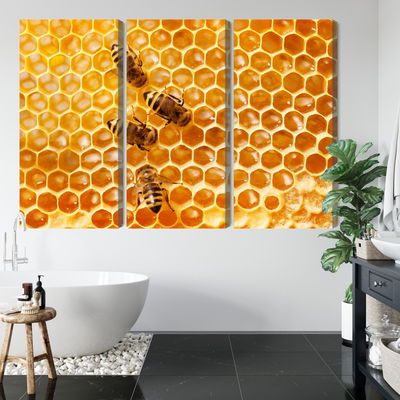 Ljuddämpande tavla - Bees on the honeycomb