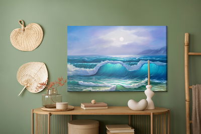 Ljuddämpande tavla - Painted tide at the seaside