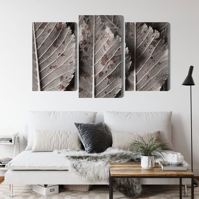 Ljuddämpande tavla - Gray leaves on a macro scale