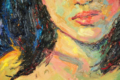 Ljuddämpande tavla - A female face in an abstract