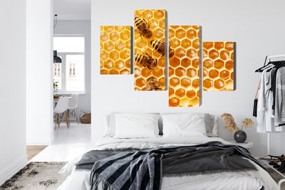 Ljuddämpande tavla - Bees on the honeycomb