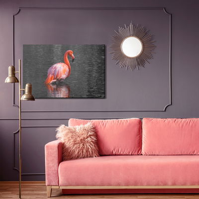 Ljuddämpande tavla - Flamingos in the water