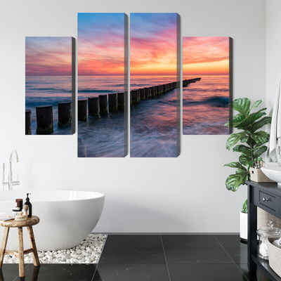 Ljuddämpande tavla - The baltic sea with wooden