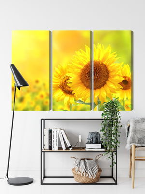 Ljuddämpande tavla - Blooming sunflowers 3d