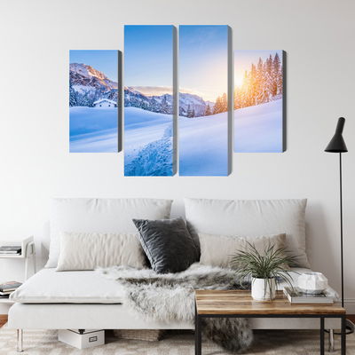 Ljuddämpande tavla - The alps at winter time 3d