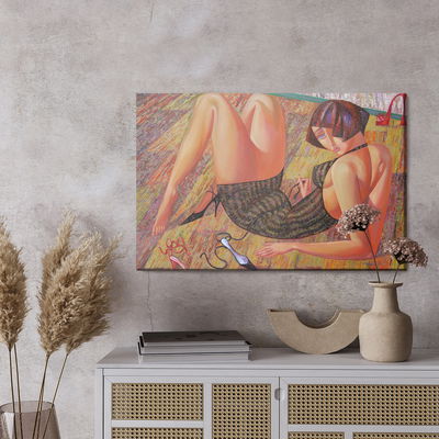 Ljuddämpande tavla - A painting of a woman