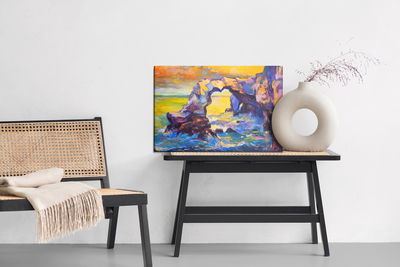 Ljuddämpande tavla - Sea and cliff