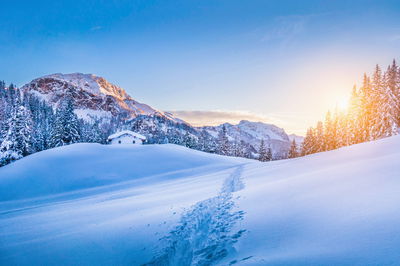 Ljuddämpande tavla - The alps at winter time 3d