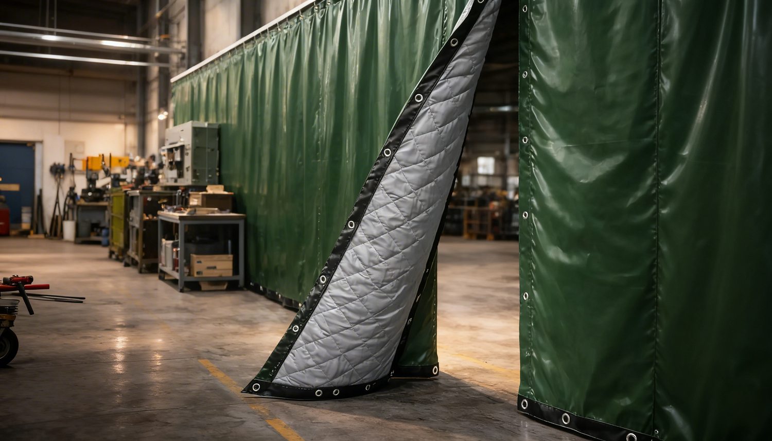 Ljuddämpande industridraperier