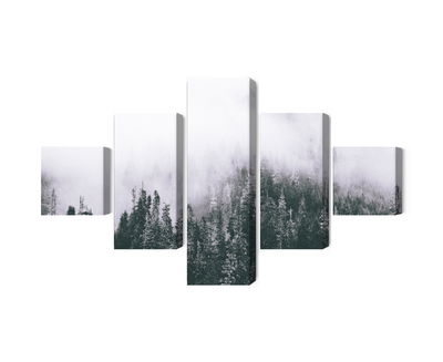 Ljuddämpande tavla - A forest shrouded in fog