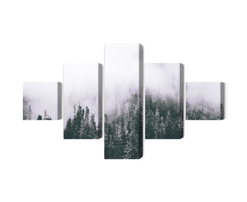 Ljuddämpande tavla - A forest shrouded in fog