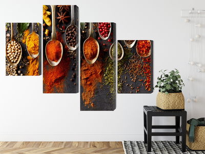 Ljuddämpande tavla - Spices on a black background