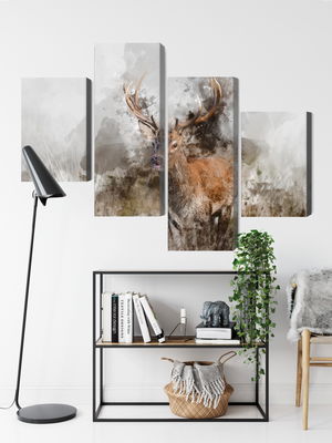 Ljuddämpande tavla - A deer painted with 3d