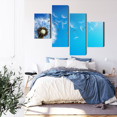 Ljuddämpande tavla - Dandelion with flying seeds