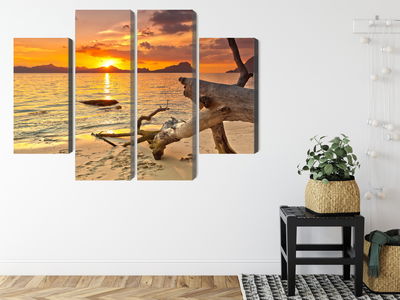 Ljuddämpande tavla - Sea landscape at sunset