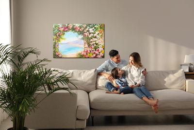 Ljuddämpande tavla - Flowers and sea