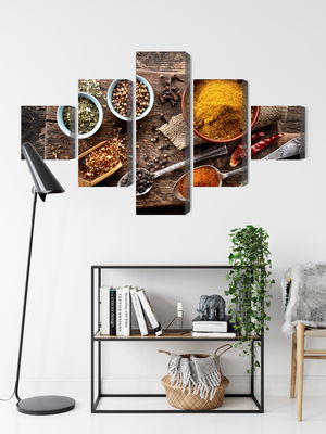 Ljuddämpande tavla - Board with various spices