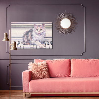 Ljuddämpande tavla - Cat on the piano