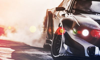 Ljuddämpande tavla - Black drifting 3d car