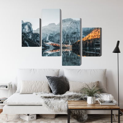 Ljuddämpande tavla - Italian lake braies 3d