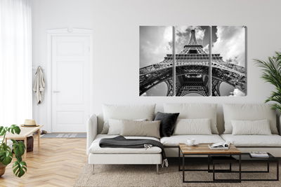 Ljuddämpande tavla - Paris eiffel tower black