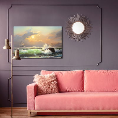 Ljuddämpande tavla - Ship in a stormy sea