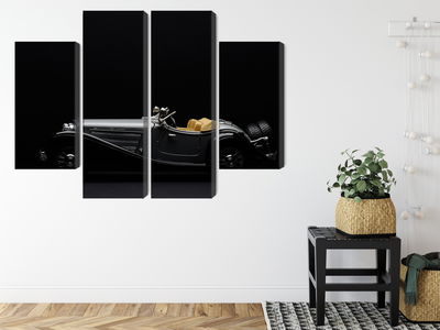 Ljuddämpande tavla - Historic car on dark tees