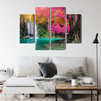 Ljuddämpande tavla - A beautiful forest waterfall