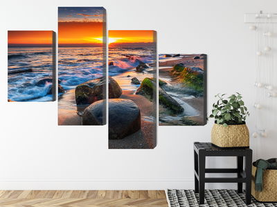 Ljuddämpande tavla - 3d beach sunset