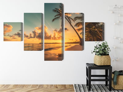 Ljuddämpande tavla - Sunset on the dominican beach