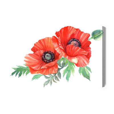 Ljuddämpande tavla - Red poppies painted